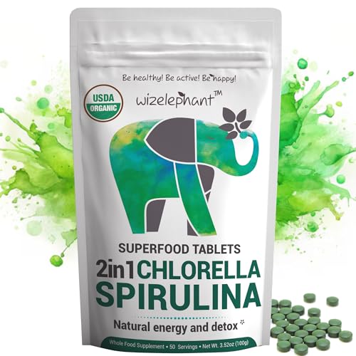 Organic Spirulina Chlorella Tablets - 50 Servings - 2-in-1 Superfood Algae Supplement for Natural Immune Support, Detox and Energy Boost. Broken Cell Wall. Organic Chlorophyll. Espirulina Organic Spirulina Chlorella Tablets - 50 Servings - 2-in-1 Superfood Algae Supplement for Natural Immune Support, Detox and Energy Boost. Broken Cell Wall. Organic Chlorophyll. Espirulina