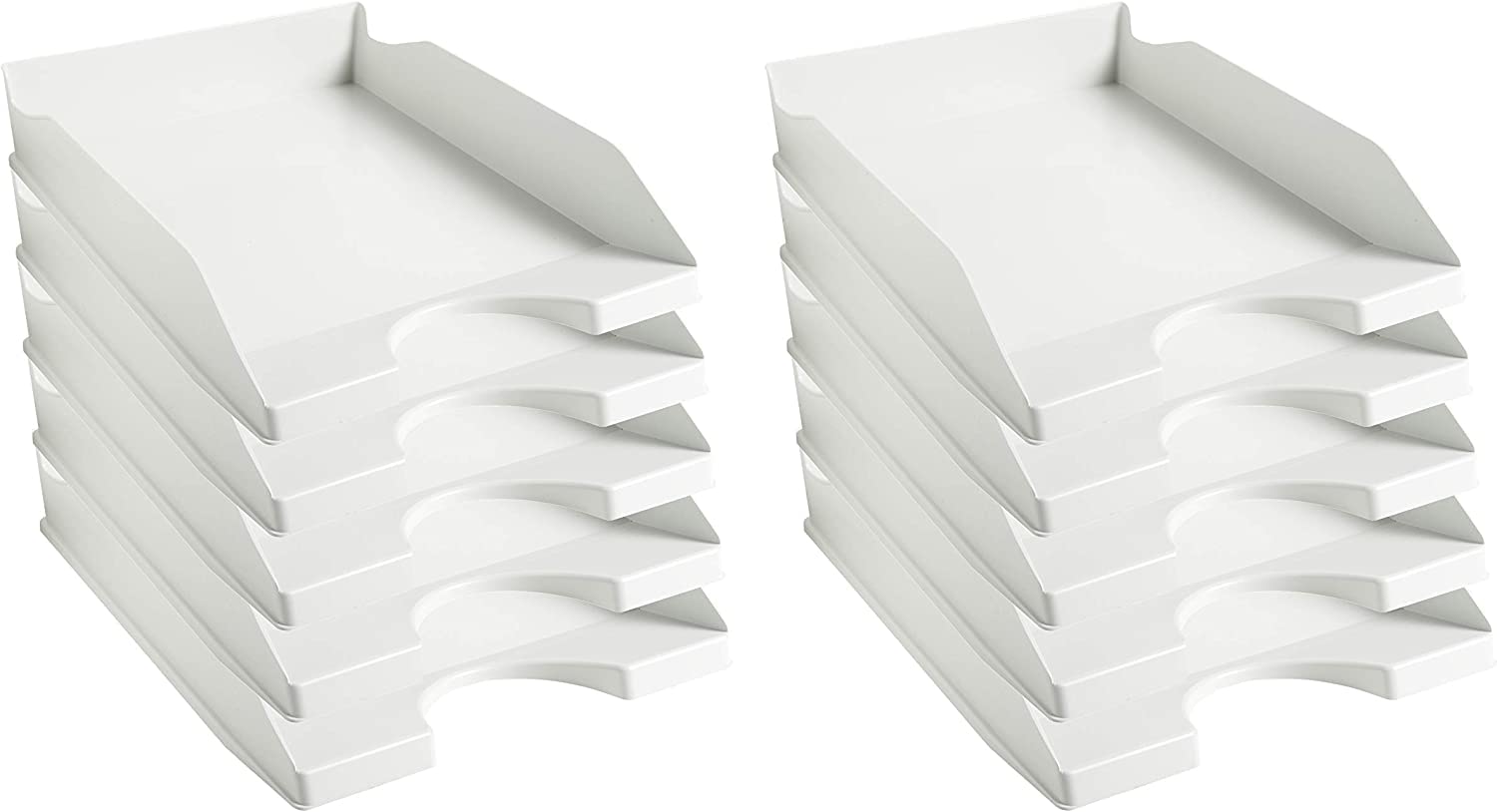 Ecogreen Office Paper Bandejas de Oficina Apilables 6 Piezas Organizador Escritorio Blanco Pastel