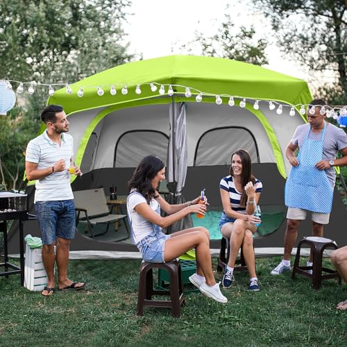 Image of UNP 2 /4 /6 /8 Person Tent, Portable Cabin Tent, Camping Tent 4-Person Easy Set Up, Waterproof with Top Rainfly for Outdoor Camping /Hiking