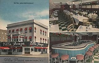 Hotel and Restaurant, Dining Room, Bar of Villa Penza Asbury Park, New Jersey NJ Original Antique Postcard