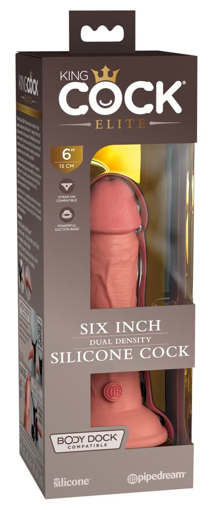 King Cock 6" Silicone Dual Density Cock, Light, 6 Zoll