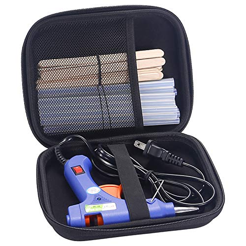 Hot Glue Gun with Glue Sticks,Hot Melt Glue Gun Kit for Crafts with 20 Pcs Glue Sticks and 20 Wood Craft Sticks,Hot Mini Glue Gun with Case for School DIY Arts, Craft, Home Repairs for Kids