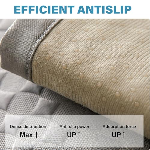 Copridivano lavabile – protezione antigraffio per divano estate coperta a forma di L per mobili grigio 110 x 110 cm – perfetto per proprietari di casa e animali domestici