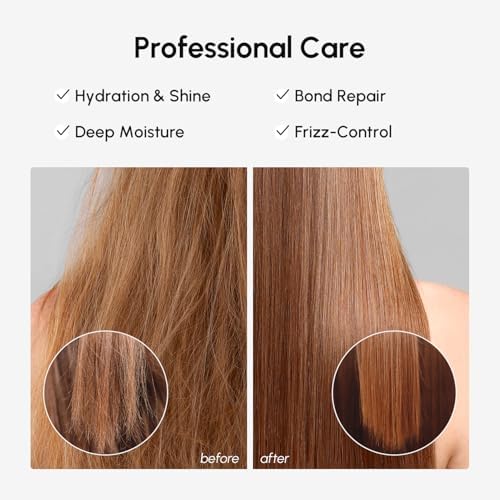 MAREE Deep Conditioning Hair Mask for Damaged Hair Treatment – Keratin Hair Care for Hydrating Growth Repair Moisturizing – Dry Curly Color Refreshing – 10 Fl Oz, White — view 4