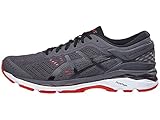ASICS Mens Gel-Kayano 24 Running Shoe, Dark Grey/Black/Fiery Red, Size 10.5