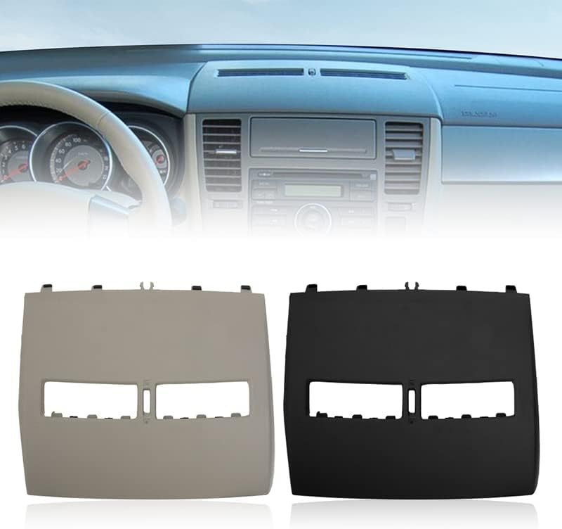 Car Finisher-Instrument Panel Cover for Nissan Tiida 2005-2011 Front Dashboard Middle Air Conditioner Outlet Vents Cover Shell (Beige)
