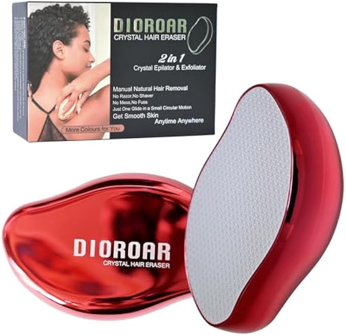 Crystal Hair Eraser,Upgrade Crystal Hair Remover,Physical Nano Glass Hair Removal Device,Painless Epilator and Exfoliator for Quick Soft Silky Skin(Ocean Blue)