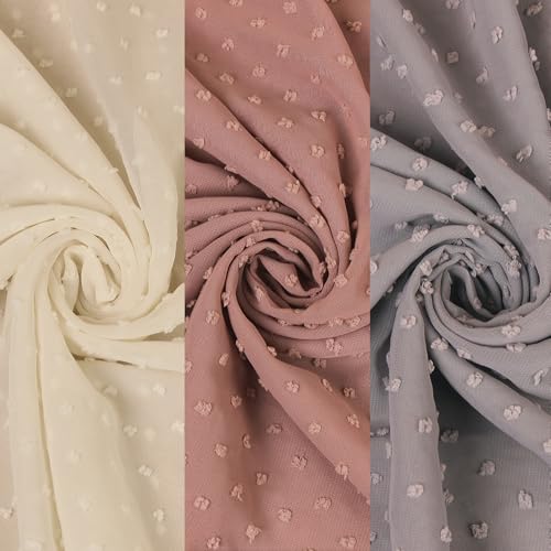 Jacquard Bubble Chiffon Scarf Shawl Pom Pom 3D Dotted 3PCS Headwraps Hijab4