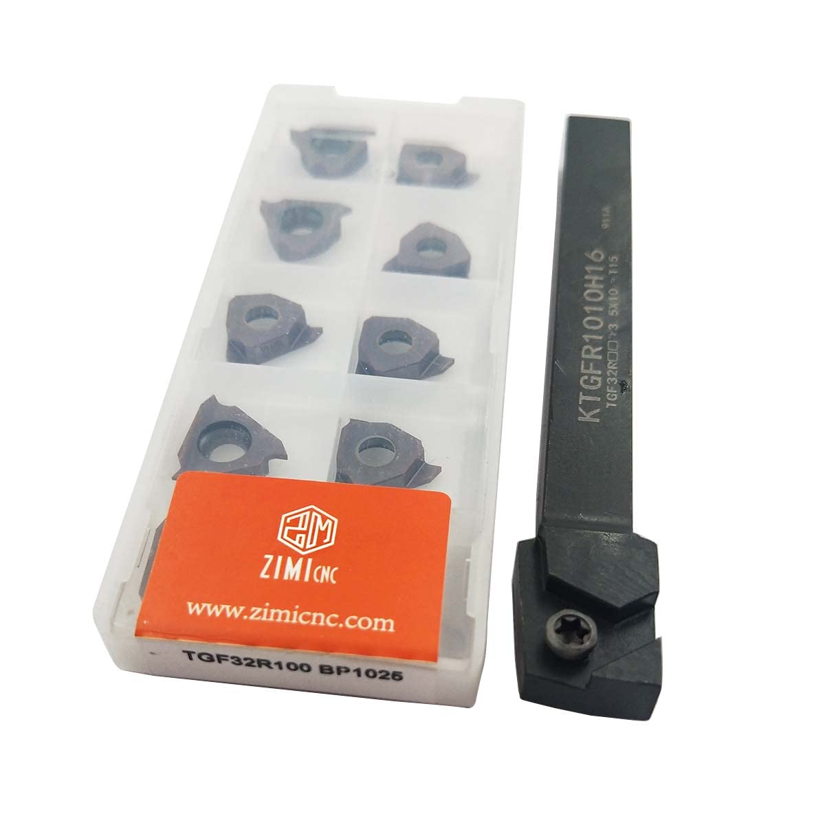 GBJ KTGFR 1010H16 + TGF32R 100 BP1025 1mm Carbide Grooving Cutting Holder Shallow Grooving Cut-Off Tool Holder with Inserts (KTGFR 1010H16+TGF32R100 BP1025)