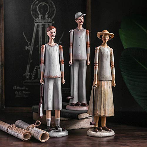 Christmas Ornaments Busts Sculptures American Tennis Men And Women Art Sculpture Retro Figure Statue Figurine Resin Crafts Home Decoration Accessories Gift #TOP5