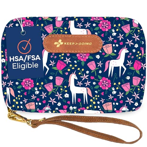 Image of KeepGoing Travel First Aid Kit for Kids – 130 Pc. for Car, Home, Purse, Diaper Bag & Backpack with Latex-Free Bandages - Mini First Aid Kit Travel Size TSA-Approved