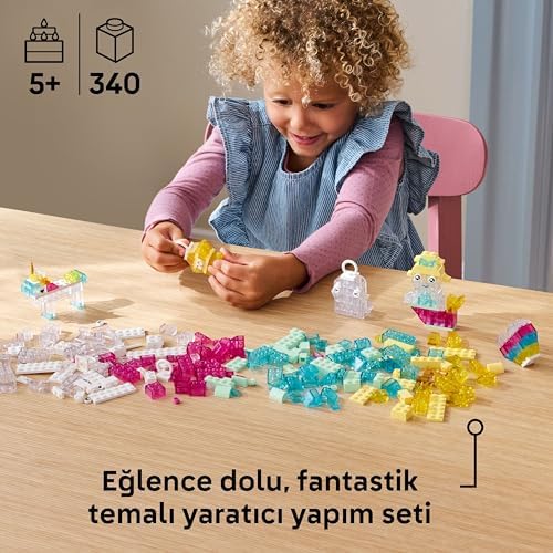 LEGO Classic Sihirli Saydam Kutu 11040 – 5 Yaş ve Üzeri Çocuklar için Mini Figürler İçeren Renkli Parçalar ve Askı Parçaları Yapım Seti (340 Parça) - Görsel 5
