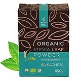 Green Powder 100% Organic Stevia Box of 50 Sachets Sachets (300 mg ea)