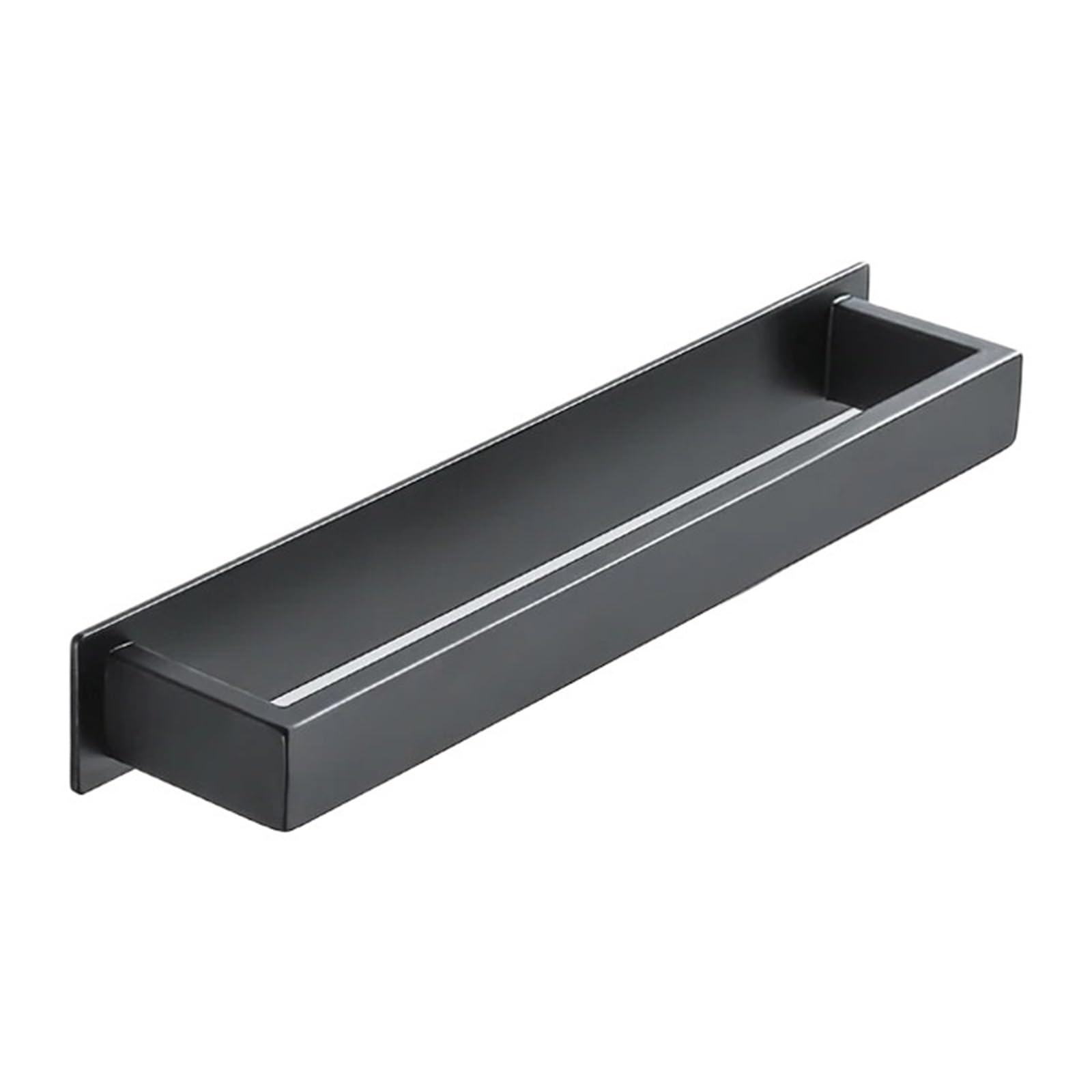 Black Stainless Steel Towel Holder No Drill Wall Shower Shelf Kithchen Hanger Bathroom Stand Rack 30/40/50cm Easy Maintenance(Black Towel Bar 30cm)