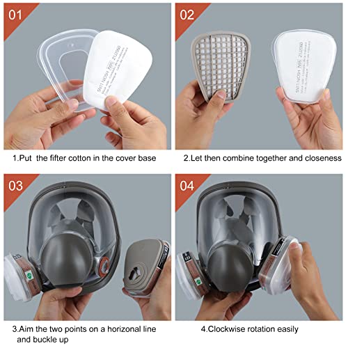 Uxlxlk Reusable Full Face Cover - Respirаtor With 2091 Р100 Filter,Full Face Cover For Paint, Dust And Formaldehyde, Sanding, Polishing, Spraying ，Against Dust,Chemicals #TOP4
