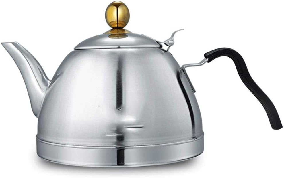Whistling Tea Kettle 1.5 Liter Stainless Steel Stovetop Copper Teakettle Teapot for Induction/Gas Stove Top Modern Tea