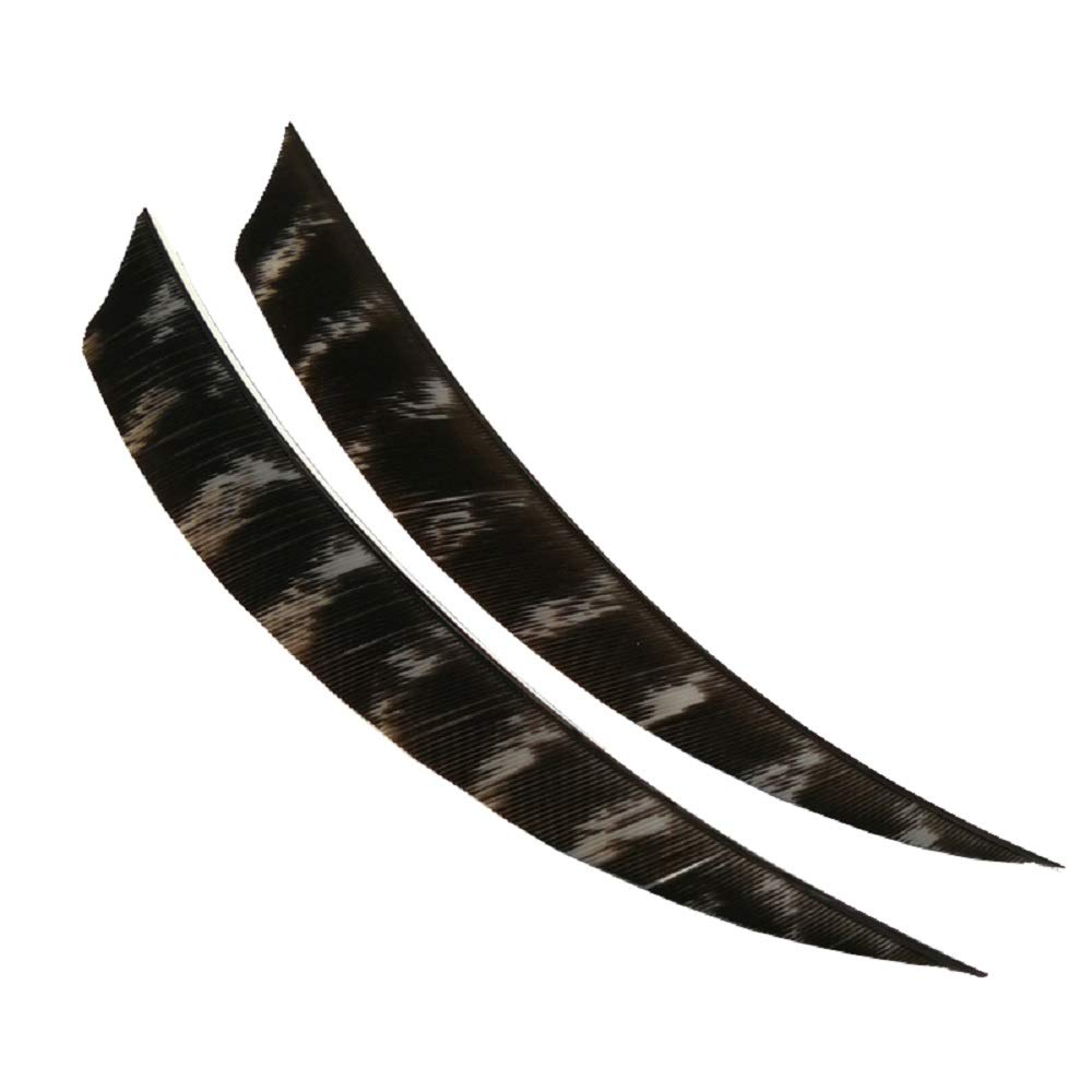 AMEXGS 30pcs Tir à l'arc 5" Flèche Plumes Naturel Dinde Fletches D'extraction Droite et Aile Gauche pour DIY Flèche Arbre