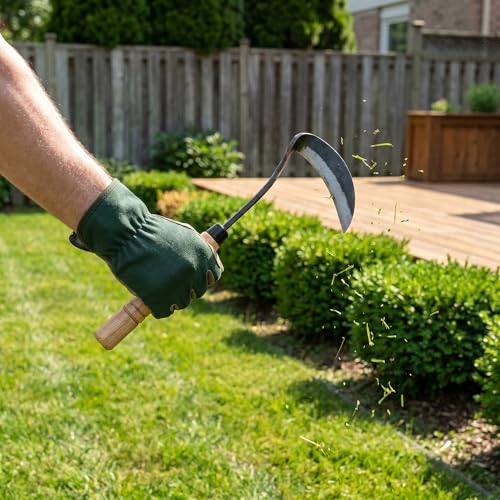Herramienta de jardín japonesa Kana Hoe 217 con mango de madera miniatura 5