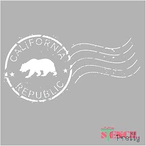 Amazon.com: California Republic Stamp-Style Decor Stencil Best Vinyl ...