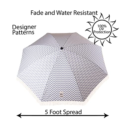 Beach Umbrella For Sand – Best Beach Umbrella Windproof With Sand Anchor Portable Sport Umbrella, Fringe, Denim Beach Umbrella Bag, Features Pointed Bottom & 100% Uv Sun Protection – Bahama(Regatta) #TOP3