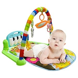 CREPRO Baby Play Mat & Baby Gym Toys, Infant Play Mat and Activity Gym Baby Activity Mat with Music and Lights, Kick…