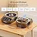 Retro Portable CD Players with Bluetooth Speakers, FM Radio, Night Light, LCD Display, 4000 mAh Battery, Vintage Radio Built in Dual Speakers Supports USB/AUX/Type-C for Home, (Wood)