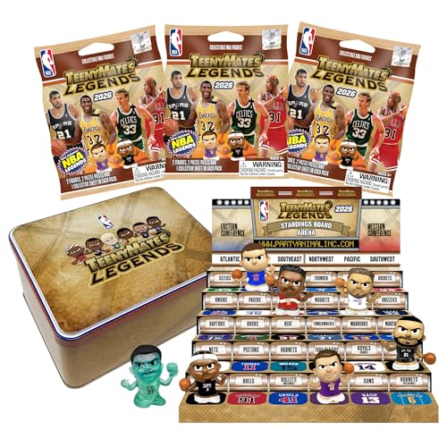 TeenyMates NBA Basketball Legends Action Figures Gift Set Collectible Tin