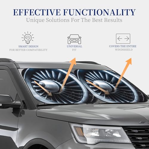 Pare-soleil de voiture pliable à jet moteur protection thermique S