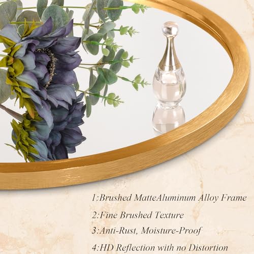 Image of AOAOPQ Small Matte Frame Circle Mirror for Wall Round Mirror for Bathroom Entryway Living Room Hallway Bedroom Gold Mirror Entryway Vanity
