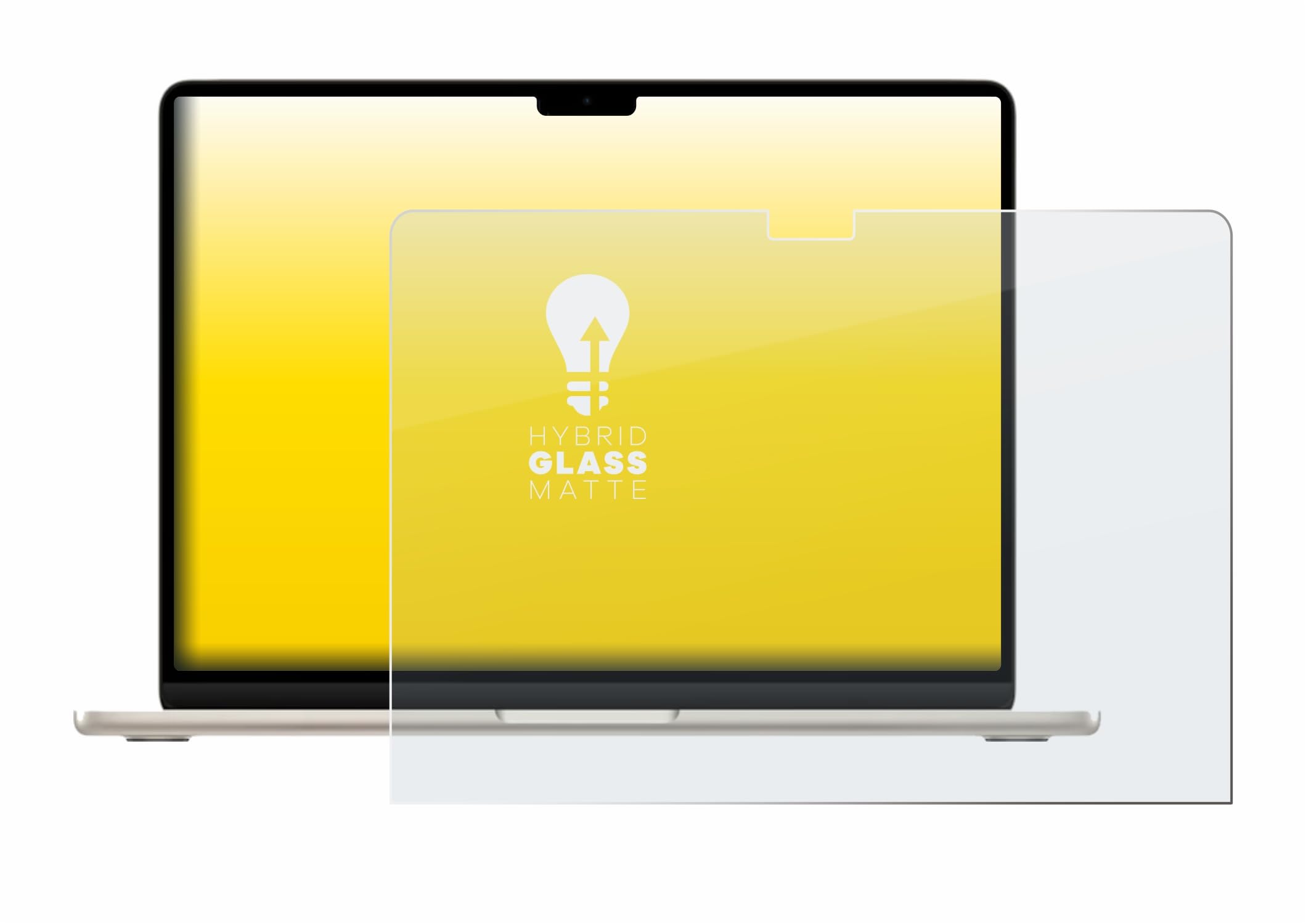 upscreen Entspiegelungs-Schutzglas für Apple MacBook Air 15" M3 2024 / M2 2022 Schutzfolie Glas Matt [Extrem Kratzfest 9H, Anti-Reflex, Anti-Fingerprint]