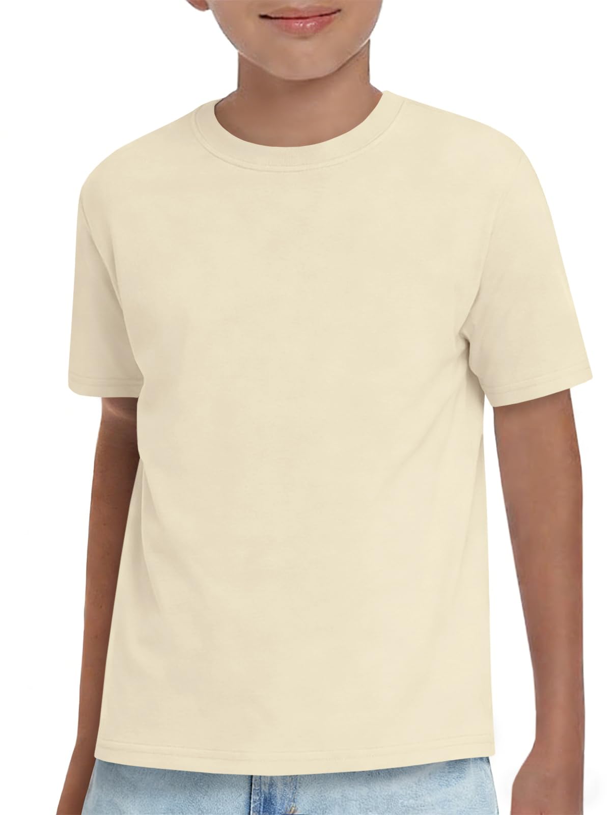 Boys Athletic Short Sleeve T Shirts Kids Summer Workout Tops Crewneck Basic Tee 5-14 Years — view 19