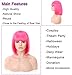 Rosastar Short Bob Hot Pink Wig with Bangs Women's Straight Synthetic Hair Wigs for Halloween Comic-con Costume Anime Cosplay Party