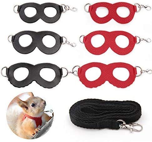 Sayopin Adjustable Hamster Harness Rat Leash Bearded Dragon Harness Guinea Pig Training Walking Leather Leash Reptile Harness Suitable for Small, Mediumï¼ŒLarge Rats or Reptiles