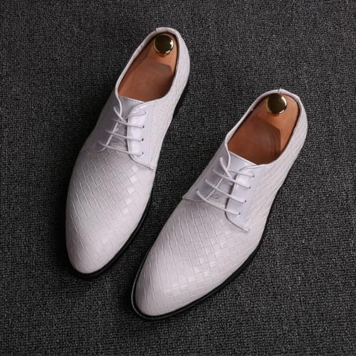 Classic Dress Shoes for Men Fashion Crocodile Printed Lace-Up Pointed-Toe Oxfords Shoes Business Formal Wedding Shoes4