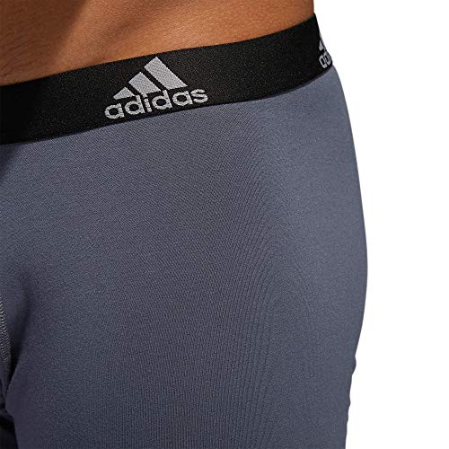 Adidas Men's Stretch Cotton Boxer Brief Underwear (3-Pack), Onix Grey/Black/Grey, Large #TOP23