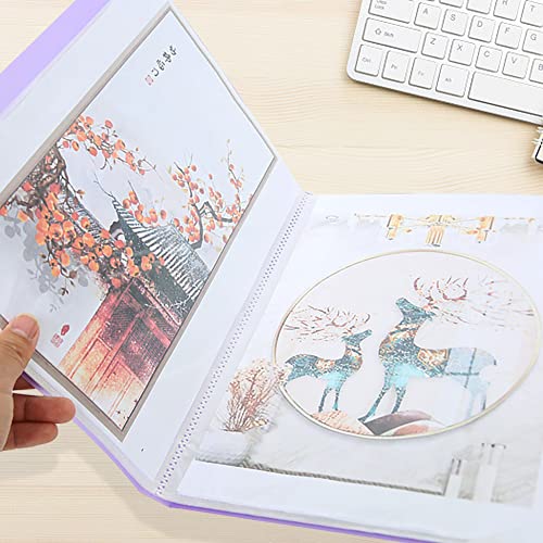 Image of A3 Diamond Pictures Storage Book for Diamond Pictures Kits 30 Pages Diamond Beads Art Painting Portfolio Presentation Storage Book Folder Clear Pockets Blue