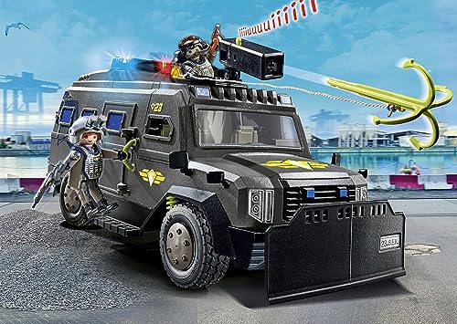 Playmobil 71144 Véhicule d'intervention des Forces spéciales - City Action - avec Deux Personnages et Une Voiture Qui Comprend des Effets sonores et Lumineux - Ville & Métiers - Dès 5 Ans