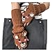 Psdndeww Cartoon Bear Fingerless Gloves for Women Fashion Knitting Arm Sleeves Decorative for Teens Girl Casual Warm Knit Gloves Mitt