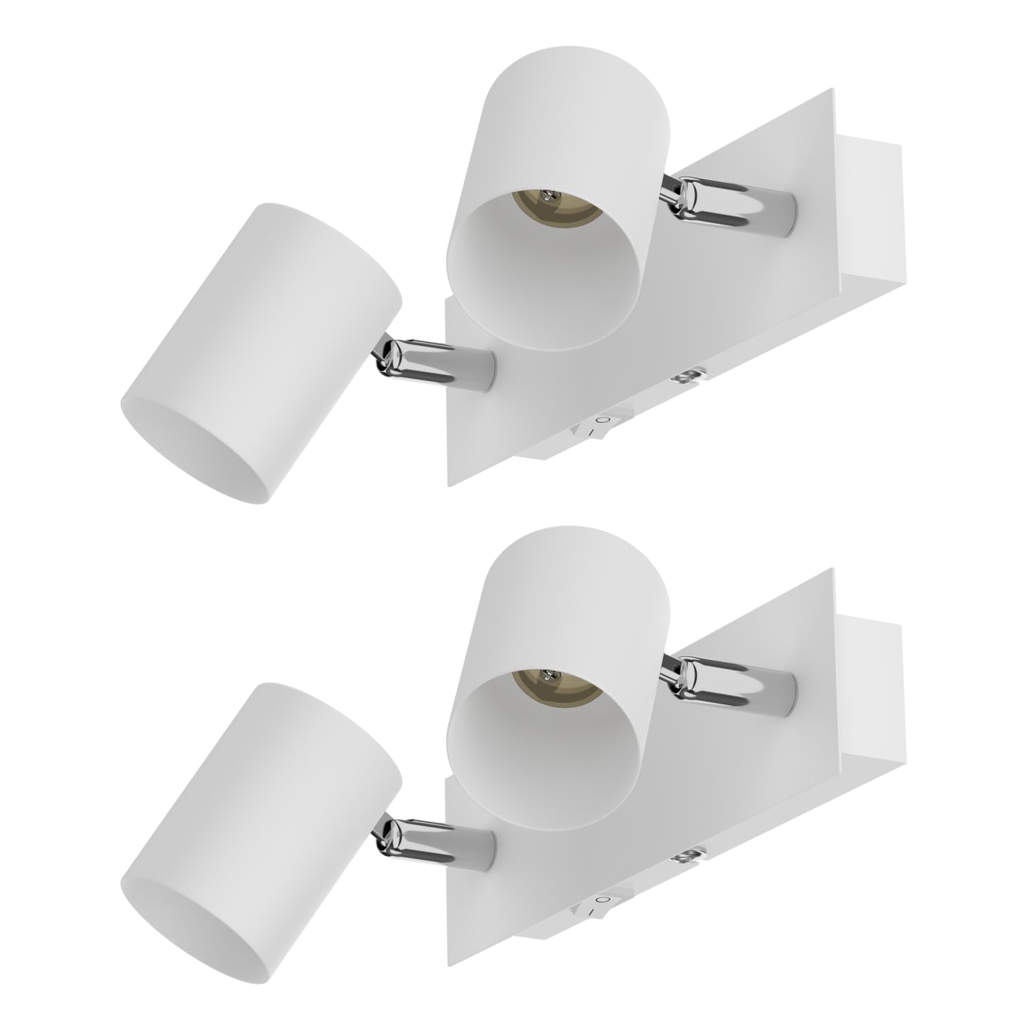 ledscom.de 2 Pieces Wall Light WAIKA, 2-Light, Switch, White matt, Angular, 2X GU10 max. 60W โ image 1