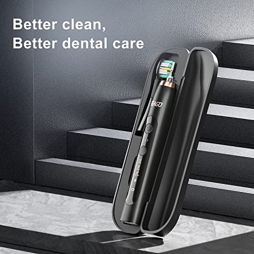 Seago Ultrasonic Electric Toothbrush For Adults, Twin-Engine 3 Modes And 3 Intensities, Wireless Rechargeable Sonic Toothbrush, 8 Brush Heads & Travel Toothbrush Set, Black #TOP6