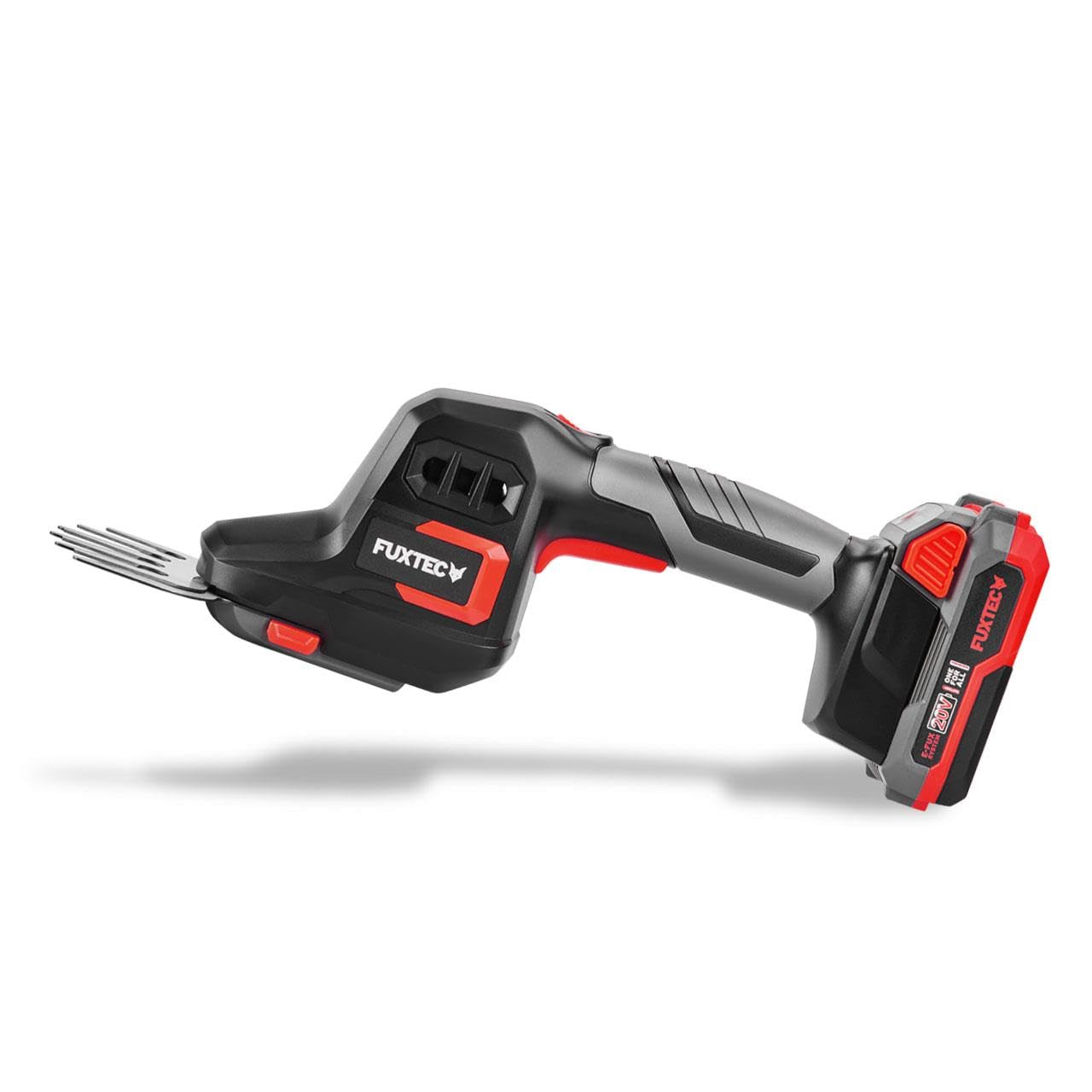 FUXTEC Akku Grasschere & Strauchschere FX-E1HHS20-SET • 20V Handheckenschere mit 2Ah Akku • 200mm Schwert • 105mm Rasentrimmer • 80 Min Laufzeit • inkl. Ladegerät