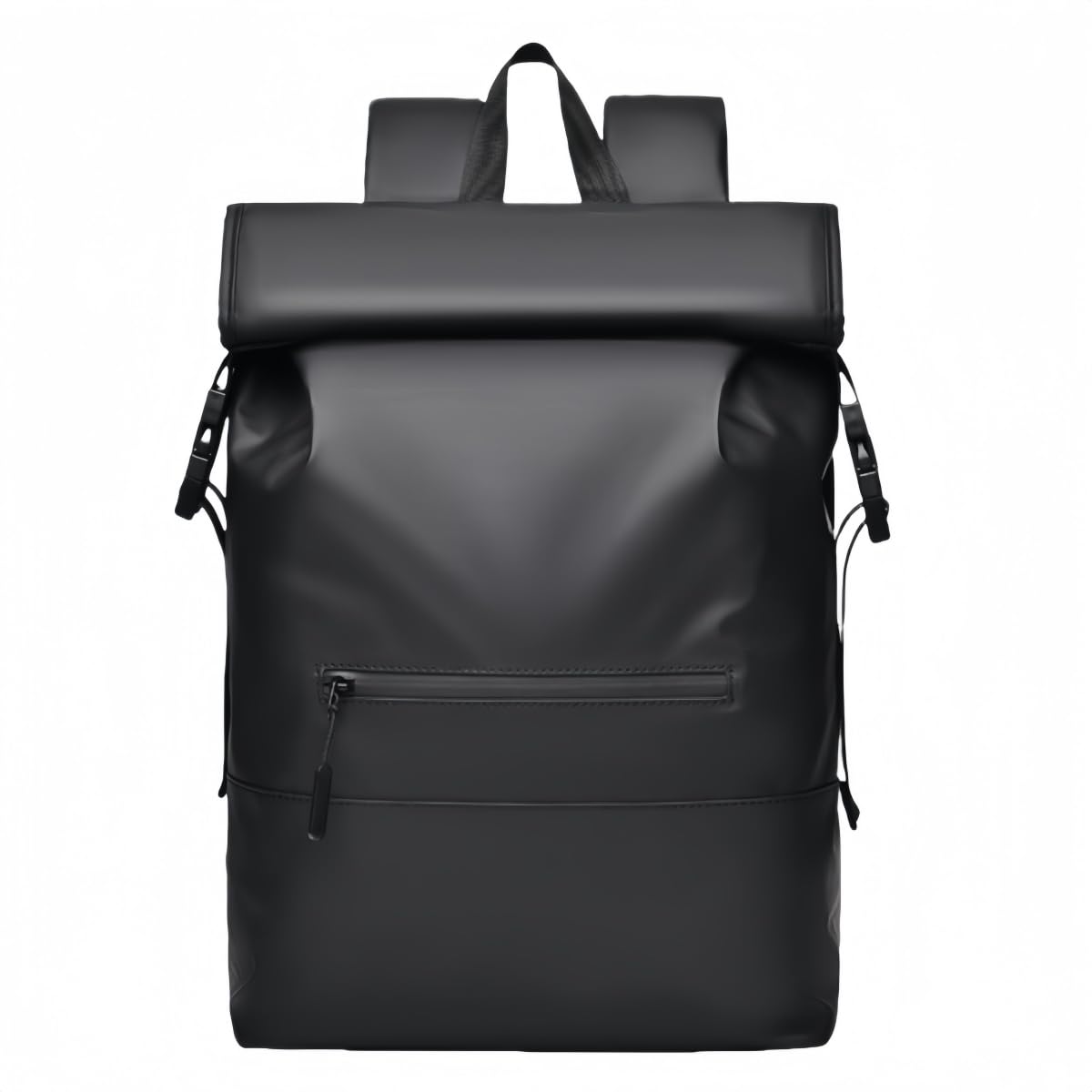 Laptop Backpack for 15.6 Inch Laptop & iPad - Water Resistant Roll-Top Design with Padded Compartment, Anti-Scratch, Front & Back Zipper Pockets, Breathable Straps for Men Women