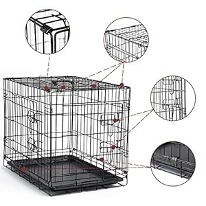 DONORO Dog Crates Kit for Small Size Dogs Indoor with Dog Crate Cover, Double Door Dog Kennels & Houses for Puppy and Cats, Collapsible Metal Contour Dog Cages (30-Inch Kit) DONORO Dog Crates Kit for Small Size Dogs Indoor with Dog Crate Cover Double Door Dog Kennels Houses for Puppy and Cats Collapsible Metal Contour Dog Cages 30 Inch Kit