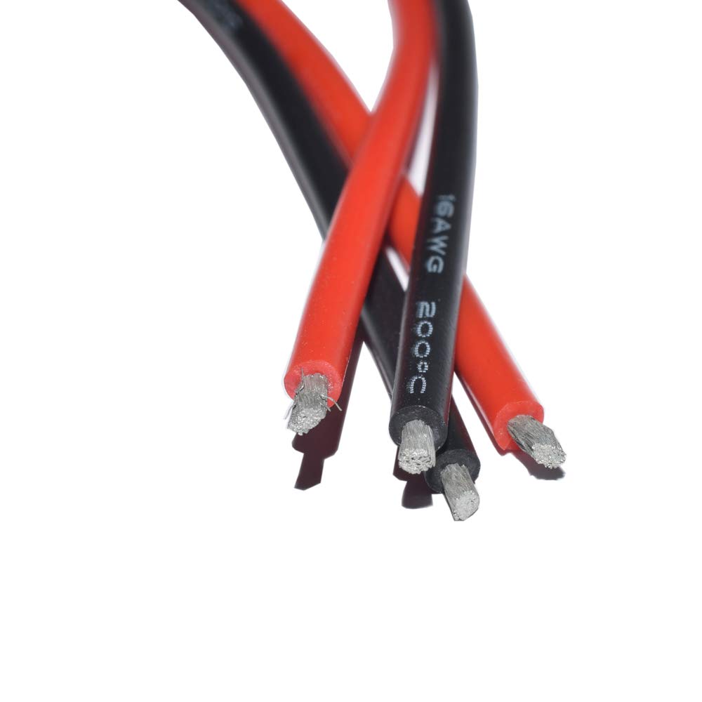 5 Paia Connettori XT30U Con Cavo In Silicone 16AWG 100mm – Per Batterie Lipo, Drone, Auto RC