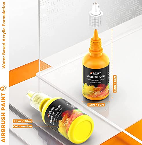 XDOVET Tinta para aerógrafo, conjunto de 6 cores para aerografia (30 ml), pronto para pulverizar, co