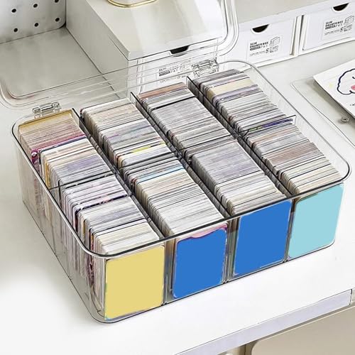 Contenedor de tarjetas de daños caja transparente organizada anime coleccionables 8