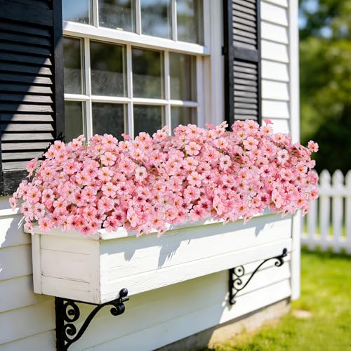 Image of AmyHomie 20 PCS Artificial Flowers for Outdoors, UV Resistant Fake Plants