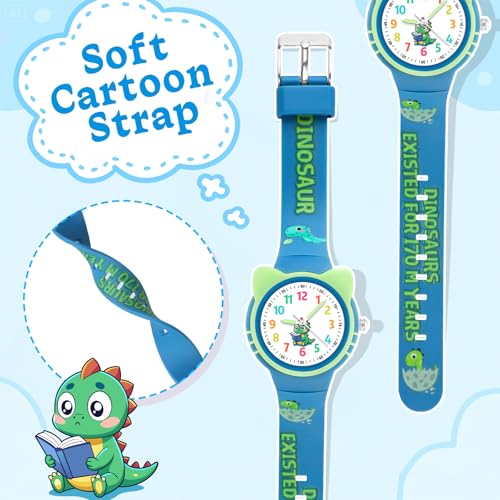 Image of Edillas Kids Teens Watch Analog Girls Boys, Waterproof Stylish Watch for Children,Students with Soft Silicone Strap for Kids Teens 4-16 Years Old
