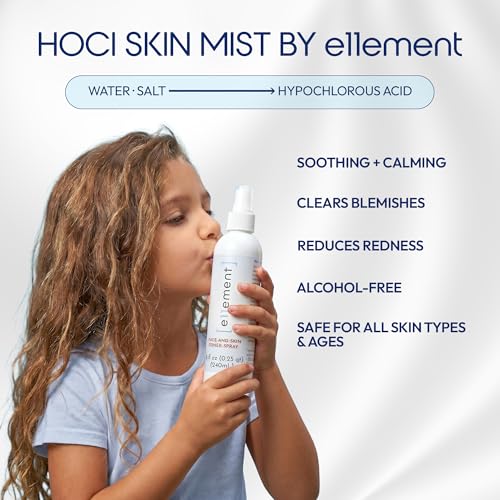 Image of e11ement Hypochlorous Acid Spray for Skin, HOCl Facial Mist & Body Spray, Skin Cleanser for Face, Acne Prone & Sensitive Skin, Fragrance Free, All Skin Types & All Ages (8 oz)