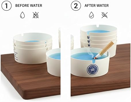Jel Teknolojili Tek Kullanımlık Kül Tablası 10’lu Set – Su ile Aktifleşen, Dumansız ve Koku Hapsetme Özellikli Köpük Kül Sistemi
